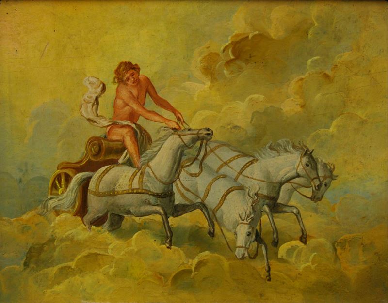 Scuola del XVIII/XIX secolo Apollo sul carro del sole  - olio su tavola - Auction Ancient Paintings - Cambi Casa d'Aste
