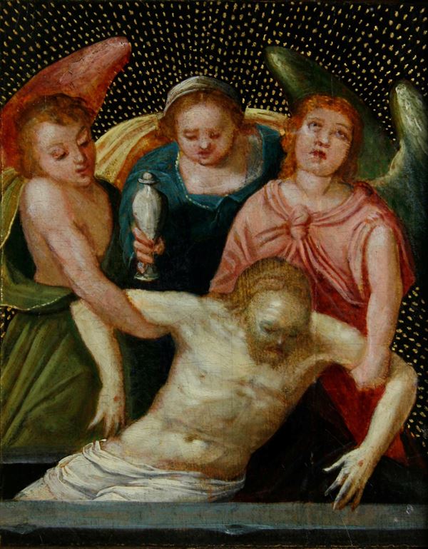 Scuola del XVI secolo Gesù nel sepolcro