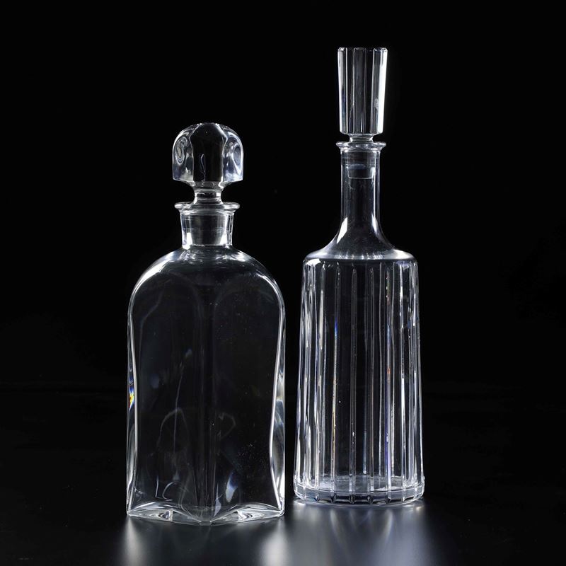 Due bottiglie. Francia, Manifattura Baccarat, XX secolo.  - Auction Tableware and Decor - Cambi Casa d'Aste