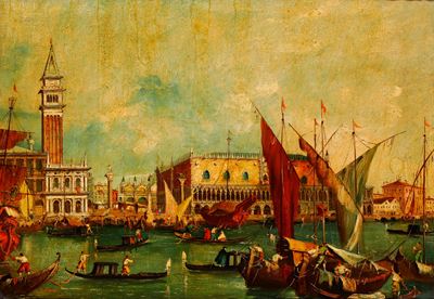 Veduta di Venezia con il Ponte di Rialto