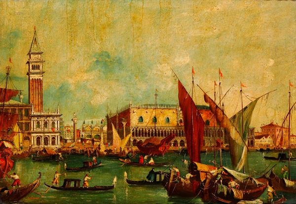 Veduta di Venezia con il ponte di Rialto