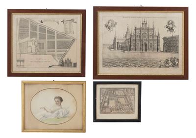 Certosa di Pavia - Collezione di Tre Stampe del XVIII-XIX Secolo