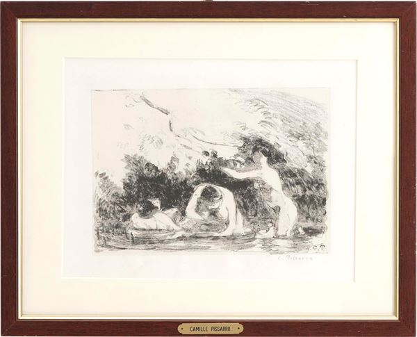 Pissarro, Camille (1830-1903) Baigneuses a l’ombre des berges boisèes, 1895