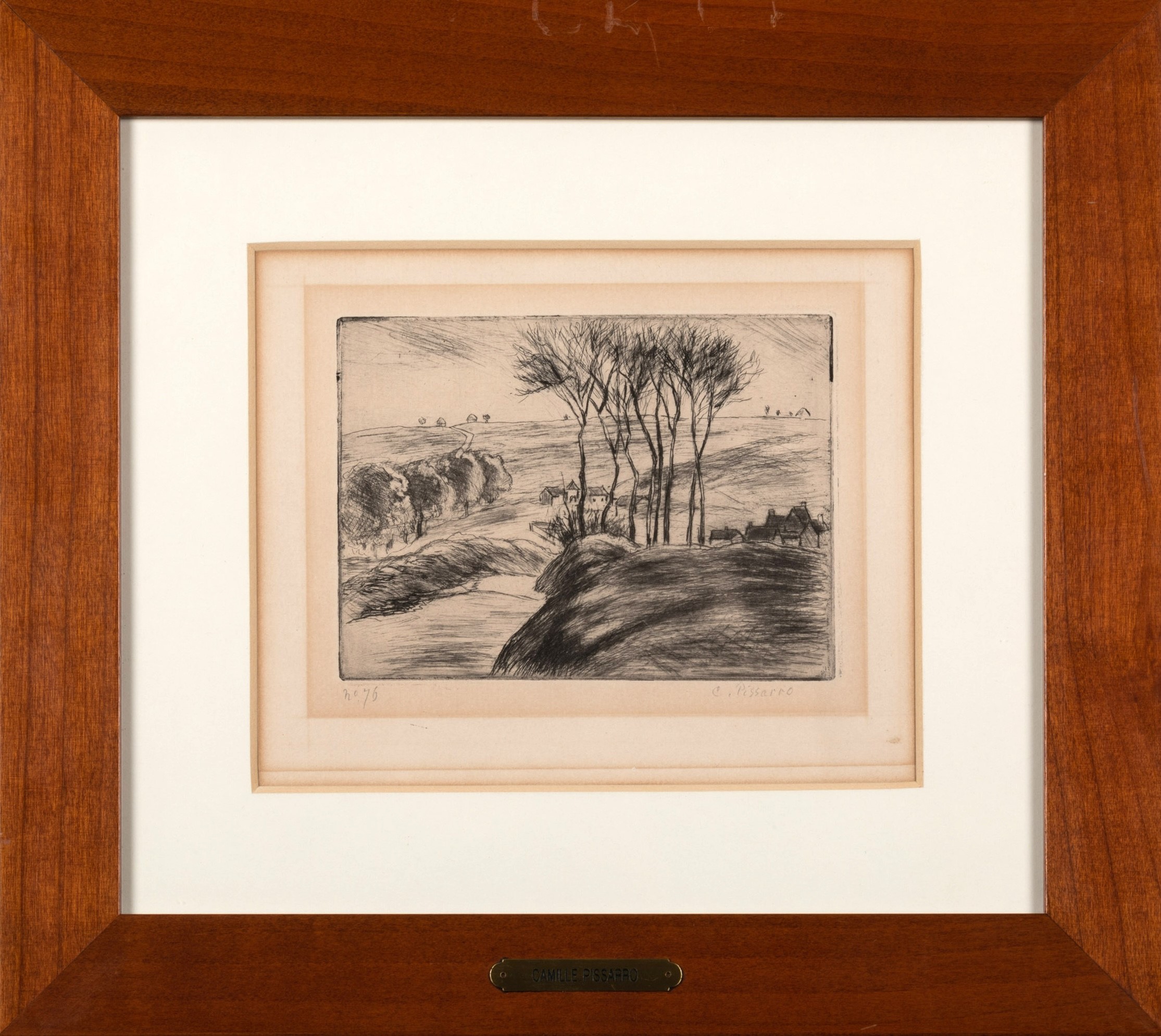 Pissarro, Paysage à Osny, 1887, acquaforte su carta