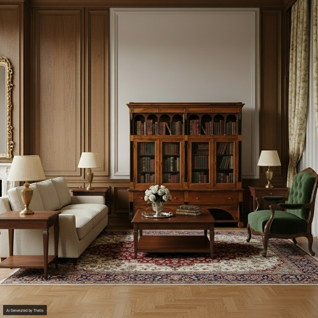 Credenza con Alzata in Stile Impero. XX Secolo