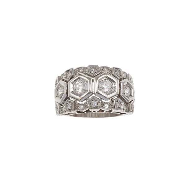 Anello a fascia con diamanti