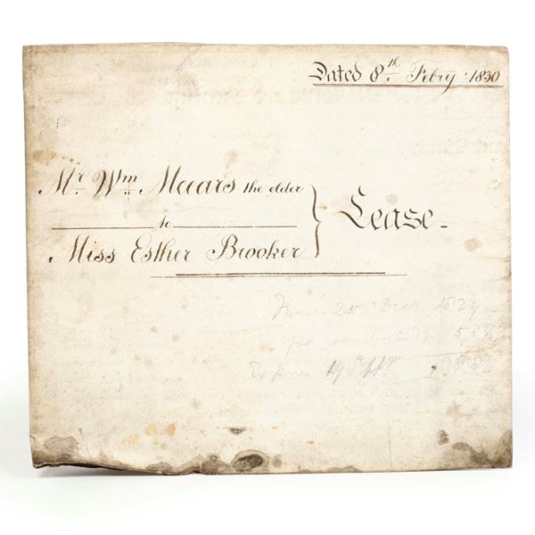 Atto legale storico, atto d'indenture, datato 8 febbraio 1830