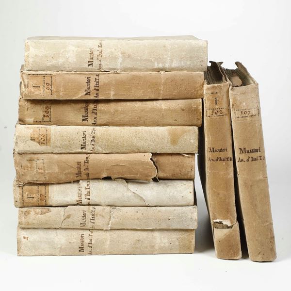 Muratori Lodovico Antonio (1672-1750) Annali d'Italia dal principio dell'era volgare sino all'anno 1500.. In Milano, a spese di Giovambattista Pasquali, 1744