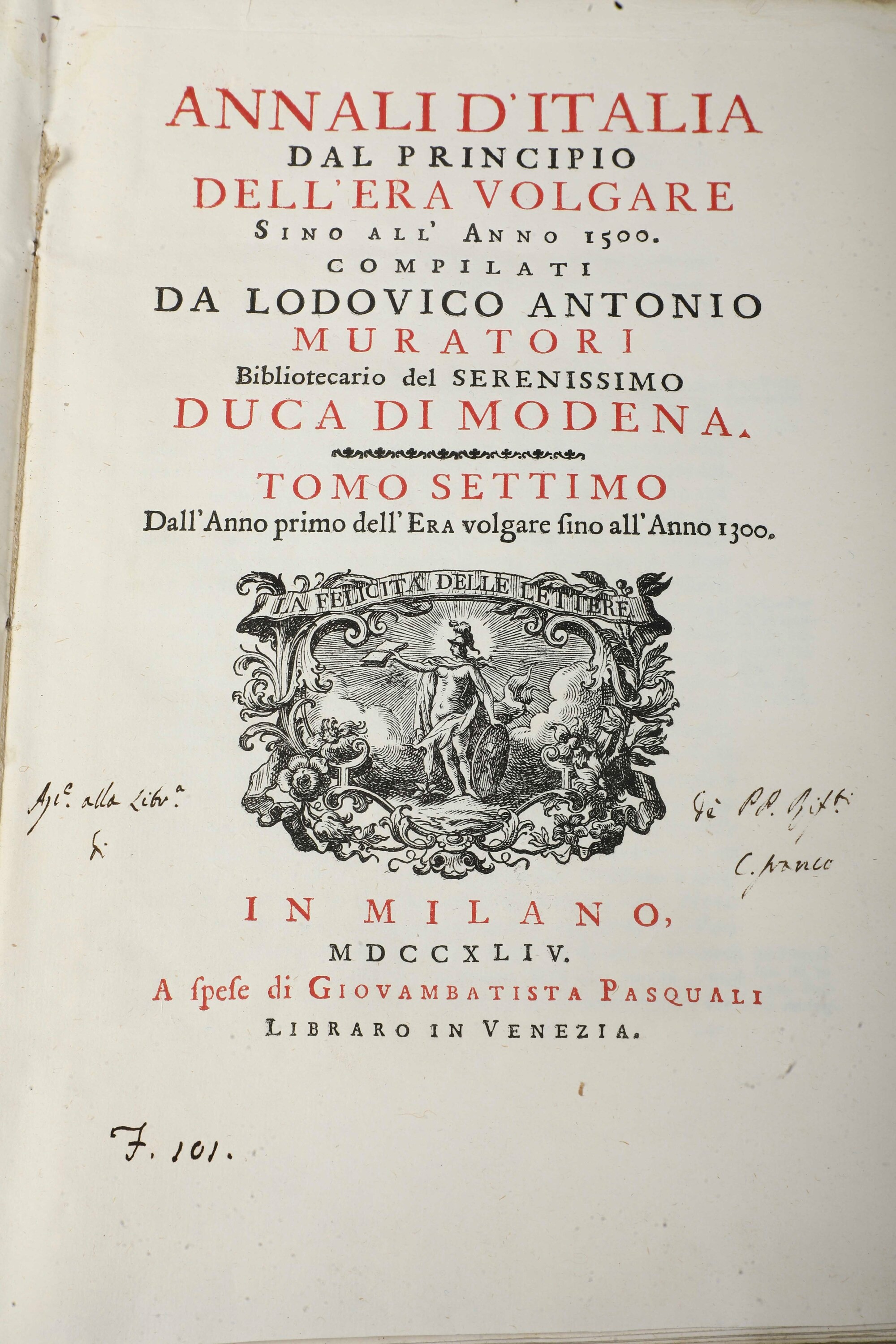 Muratori Lodovico Antonio (1672-1750) Annali D'italia dal Principio Dell'era Volgare Sino All'ann...