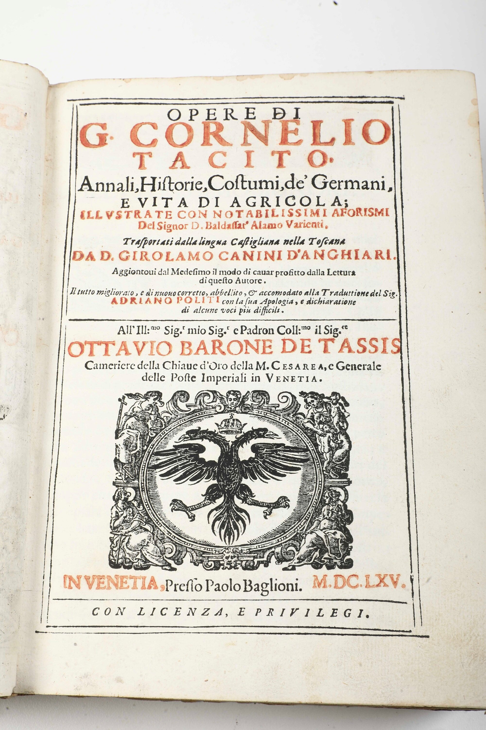 Tacito Publio Cornelio, Opere - Annali, Historia, Costumi de' Germani, Vita di Agricola