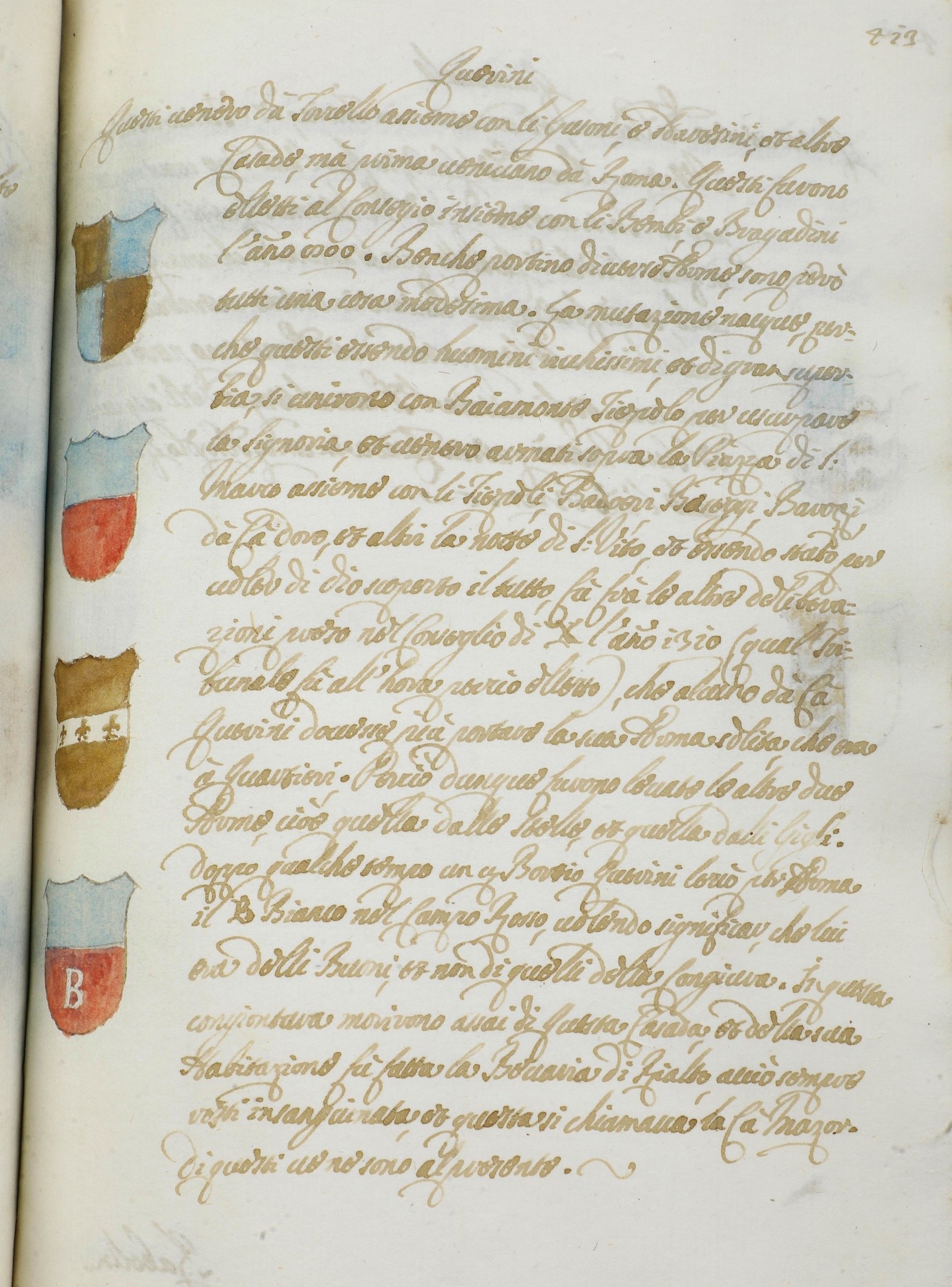 Manoscritto Anonimo del Secolo XVII Famiglie Nobili di Venezia / Ragioni della Repubblica di Vene...