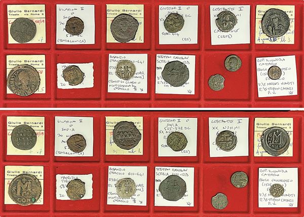 IMPERO BIZANTINO E AREA MEDITERRANEA. Lotto di tredici monete.