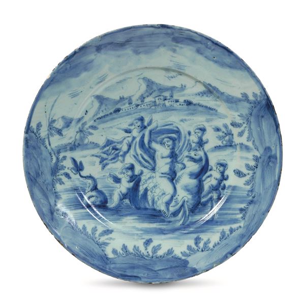 Piatto reale Albisola, Fabbrica Grosso, ultimo quarto del XVII secolo 