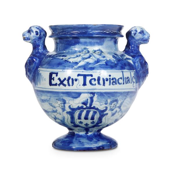 Vaso da elettuari Albisola, fabbrica Grosso, ultimo quarto del XVII secolo 