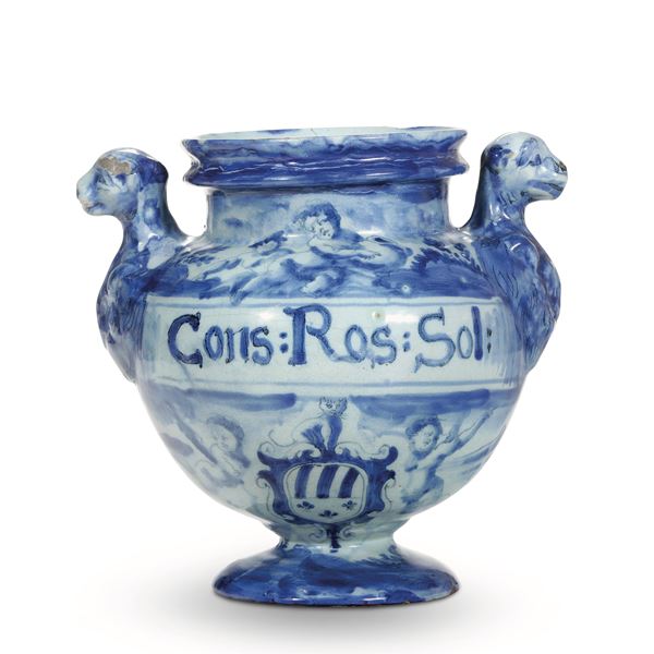 Vaso da elettuari Albisola, Fabbrica Grosso, nell’ultimo quarto del XVII secolo 