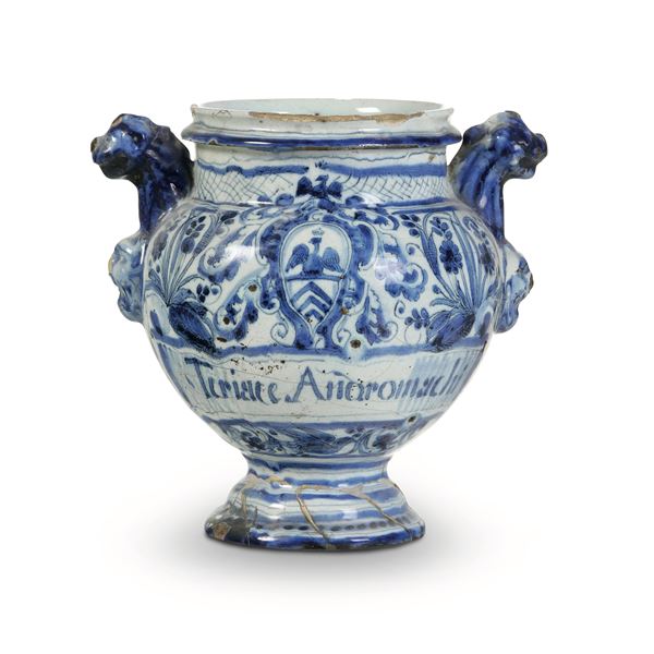Vaso da elettuari Albisola, Fabbrica Grosso, seconda metà del XVII secolo 