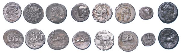 REPUBBLICA ROMANA. Lotto di otto monete.