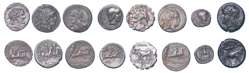REPUBBLICA ROMANA. Lotto di otto monete.  - Asta Numismatica - I - Cambi Casa d'Aste