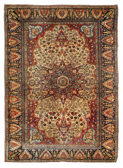 Tappeto Kashan Motashem. Persia, Fine XIX Secolo