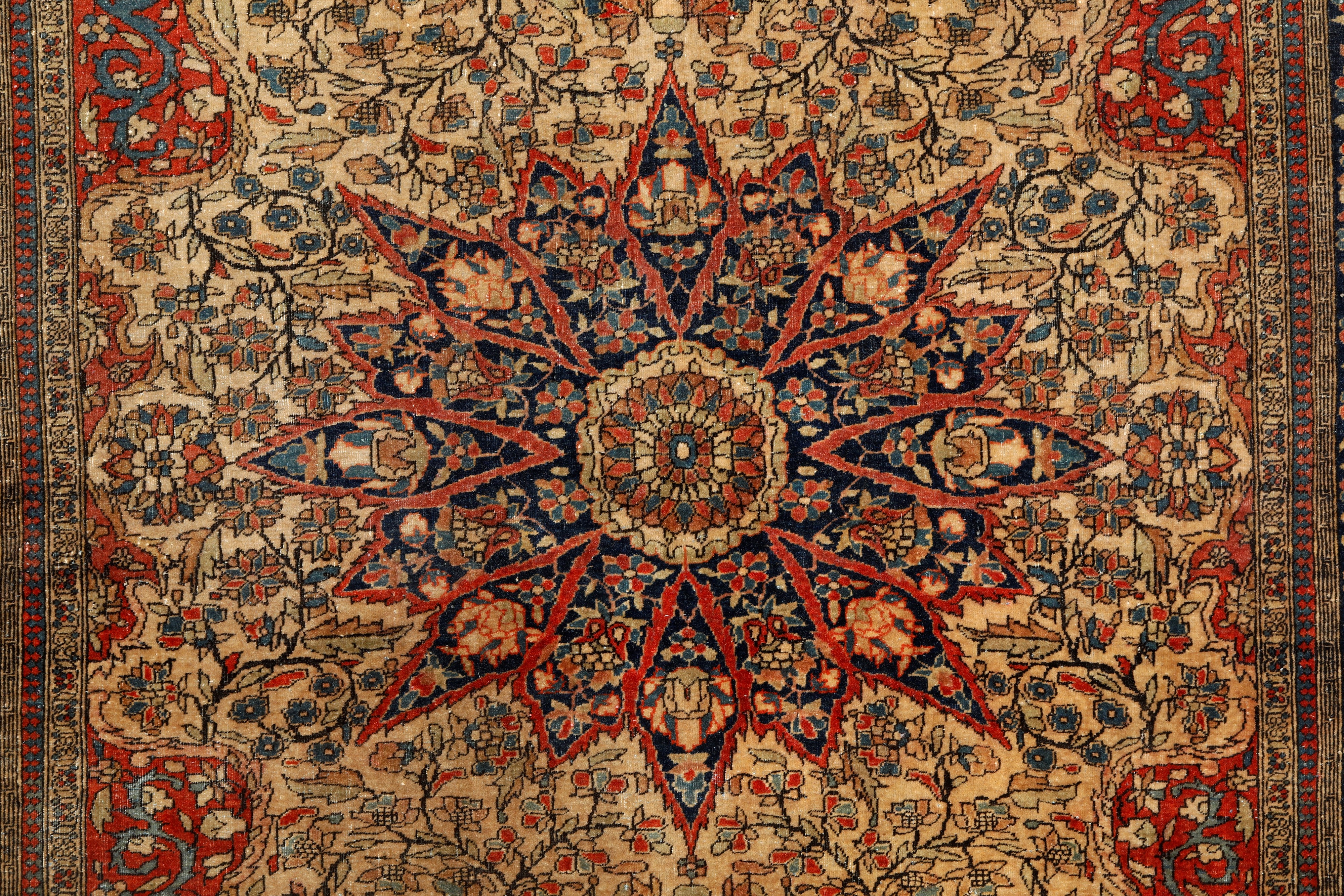 Tappeto Kashan Motashem. Persia, Fine XIX Secolo
