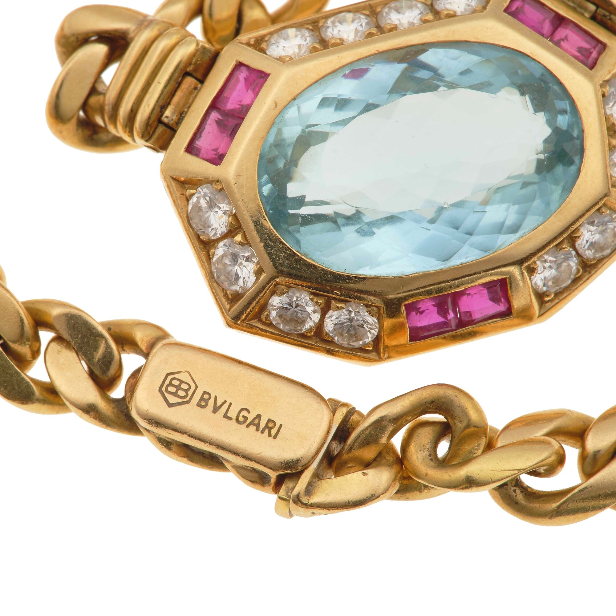 Bulgari. Girocollo con Acquamarina, Diamanti e Rubini