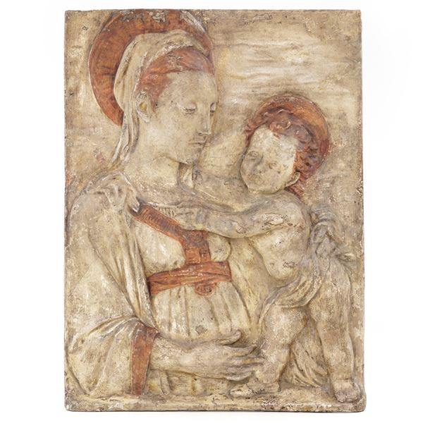 Madonna con Bambino. Arte italiana del XIX secolo, nei modi della scultura rinascimentale toscana