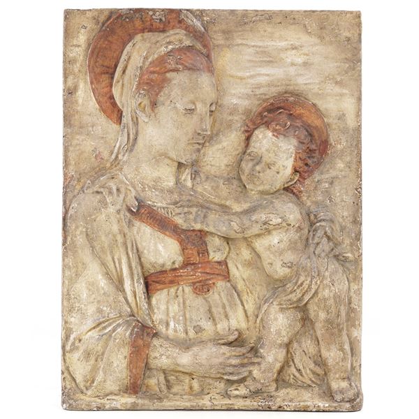Madonna con Bambino. Arte italiana del XIX secolo, nei modi della scultura rinascimentale toscana