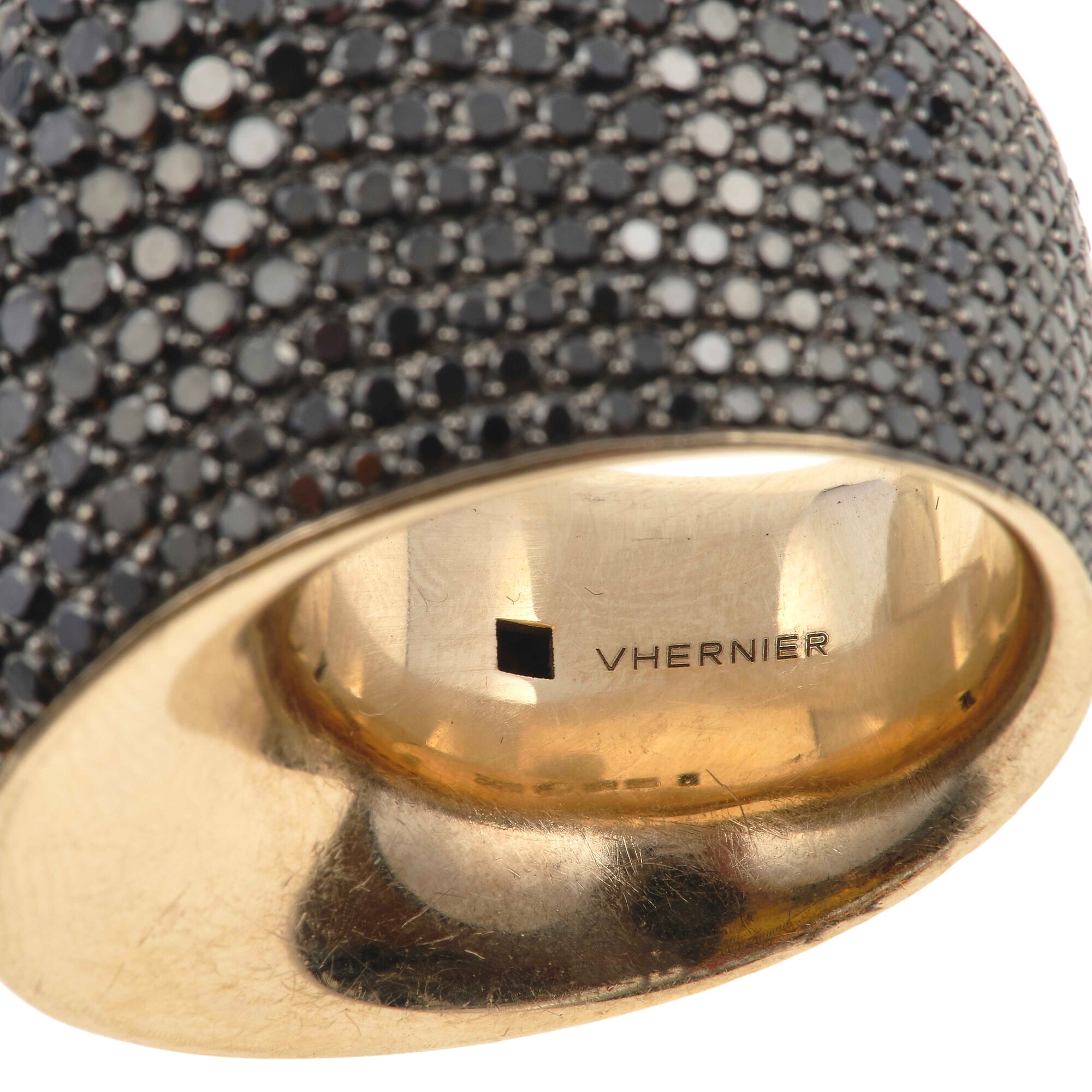Vhernier. Anello "pirouette" con Diamanti Neri