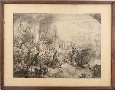 Rembrandt Harmenszoon van Rijn, copia da Predica del Battista, acquaforte e puntasecca