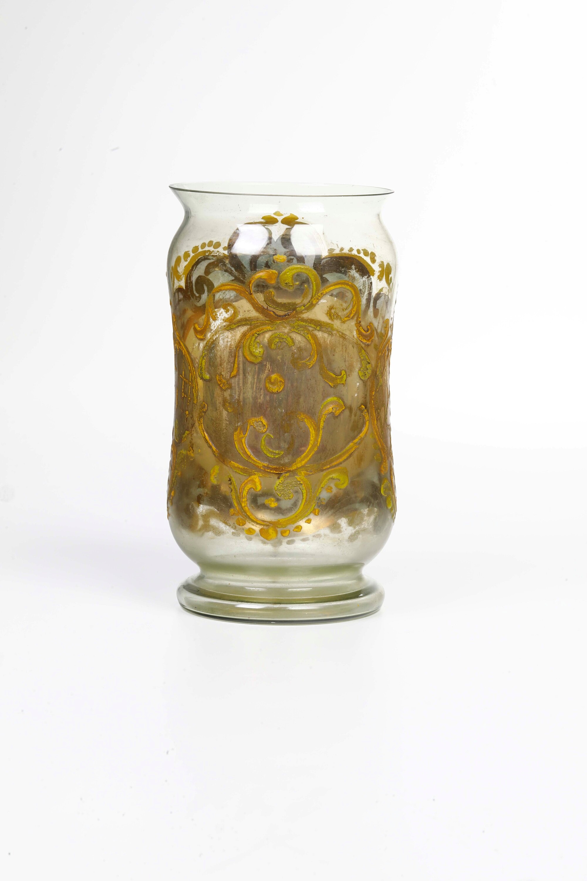 Vaso apotecario, vetro dipinto, probabilmente Murano, XX secolo