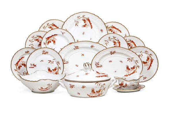 Servizio da tavola “Galli Rossi” Doccia, Manifattura Richard Ginori, XX secolo 