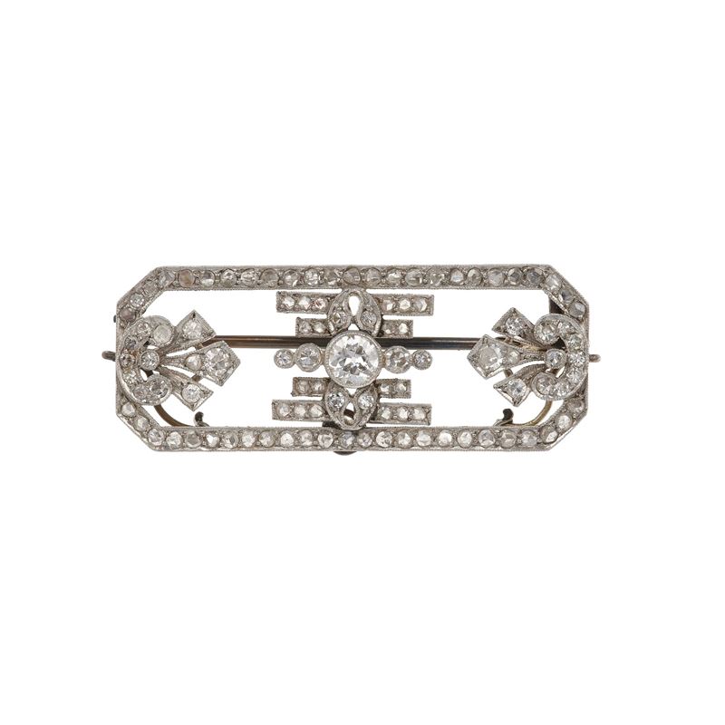 Old-cut diamond and platinum brooch/pendant  - Auction Fine Jewellery - Cambi Casa d'Aste
