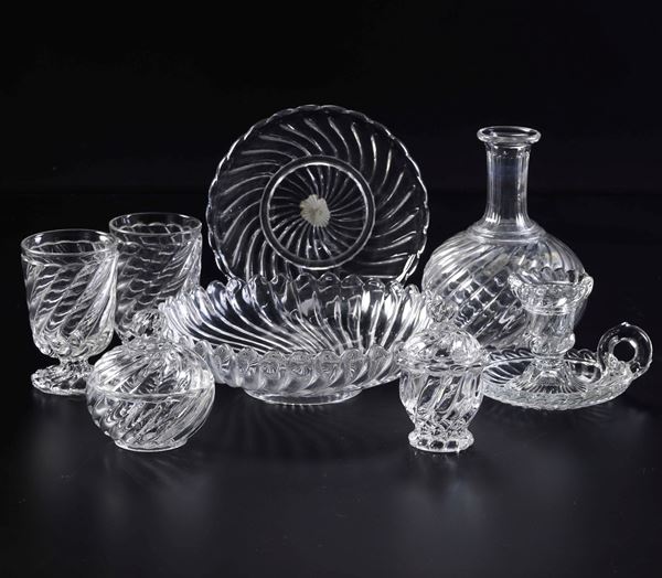 Sei diversi cristalli. Francia, Manifattura Baccarat, prima metà del XX secolo.