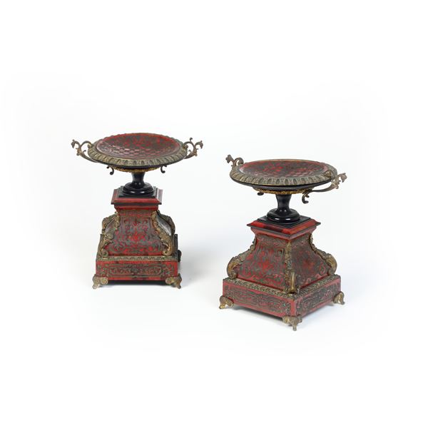 Coppia di alzate stile Boulle. Francia, XIX secolo
