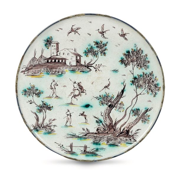 Sottocoppa Savona o Albisola, Manifattura Giordano, seconda metà del XVIII secolo 