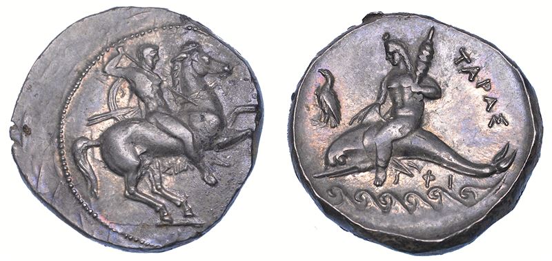 CALABRIA - TARANTO. Nomos, 355-340 a.C.  - Auction Numismatics - I - Cambi Casa d'Aste