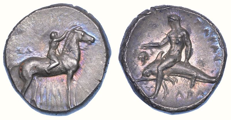 CALABRIA - TARANTO. Nomos, 302-280 a.C. (magistrato Filiarco).  - Asta Numismatica - I - Cambi Casa d'Aste