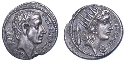 Coelia. C. Coelius Caldus. Denario, Anno 51.