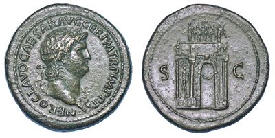 Nerone, 54-68. Sesterzio, Anno 65.