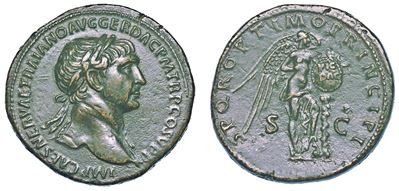 Traiano, 98-117. Sesterzio, Anni 104-111.