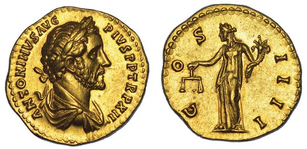 ANTONINO PIO, 138-161. Aureo, anni 148-149.