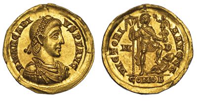 Arcadio, 383-408. Solido, Anni 394-395. Mediolanum.