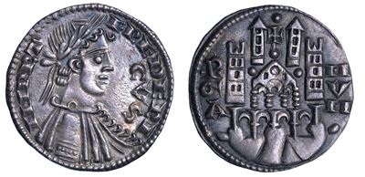 Bergamo. Comune, a Nome di Federico II, 1194-1250. Grosso da 6 Denari, Anni 1260-1265.
