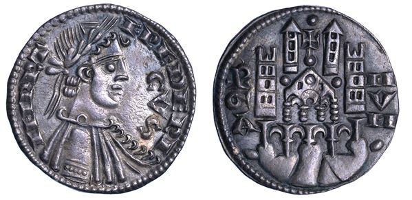 BERGAMO. COMUNE, A NOME DI FEDERICO II, 1194-1250. Grosso da 6 denari, anni 1260-1265.