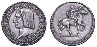 Ferrara. Ercole i D'este, 1471-1505. Testone (o Quarto).