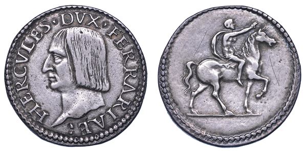 FERRARA. ERCOLE I D'ESTE, 1471-1505. Testone (o Quarto).