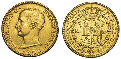 Spagna. Giuseppe Napoleone, 1808-1814. 80 Reales 1809. Madrid.