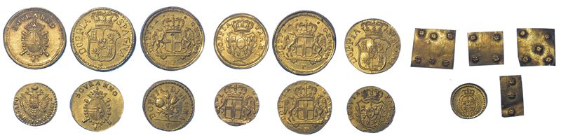 VARIE. Lotto di 18 pesi monetali e bilancino.   - Asta Numismatica - I - Cambi Casa d'Aste