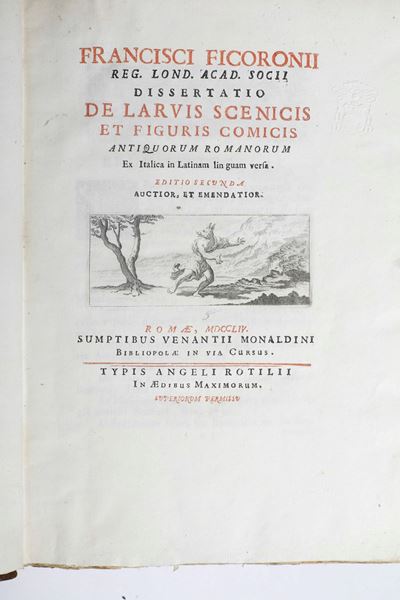 Ficoroni Francesco (1664-1747) De Larvis Scenicis Et Figuris Comicisroma, Monaldini, 1754