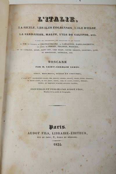 Leduc, Pierre-Étienne-Denis detto Saint Germain, 'Italie. La Sicile, Les Isles Eoliennes...', vol...